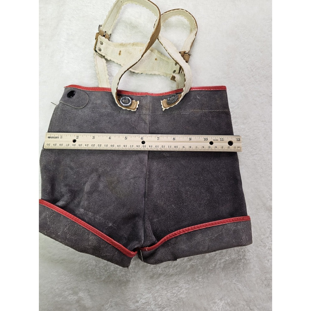 Vintage 1950s Lederhosen Child Size German Leather Shorts - Picture 9 of 11